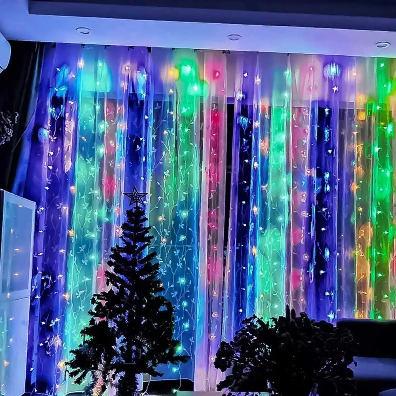 Світлодіодна гірлянда ColorWay (CW-GW-300L33VMC) штора 300LED, 3м, різнокольорова, 220V UA
