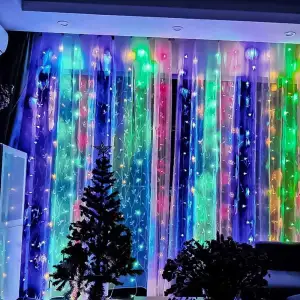 Світлодіодна гірлянда ColorWay (CW-GW-300L33VMC) штора 300LED, 3м, різнокольорова, 220V UA