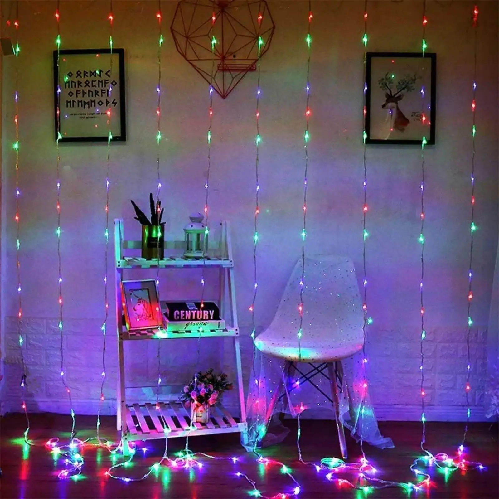 Світлодіодна гірлянда ColorWay (CW-GW-300L33VMC) штора 300LED, 3м, різнокольорова, 220V UA