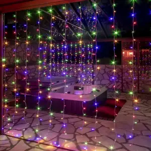 Світлодіодна гірлянда ColorWay (CW-GW-300L33VMC) штора 300LED, 3м, різнокольорова, 220V UA
