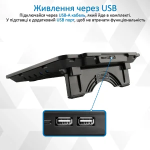 Охлаждающая подставка для ноутбука Promate AirBase-1 Black, airbase-1.black UA