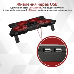 Охолоджувальна підставка для ноутбука Promate AirBase-3 Black, airbase-3.black UA