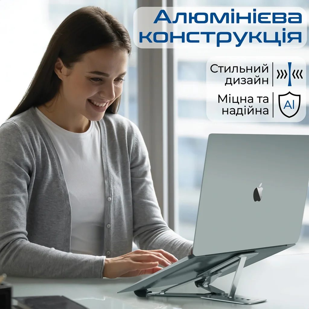 Охлаждающая подставка для ноутбука Promate PocketMount Grey, pocketmount.grey UA