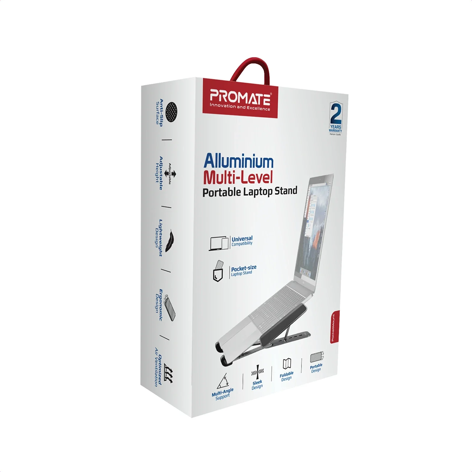 Охолоджувальна підставка для ноутбука Promate PocketMount Grey, pocketmount.grey UA