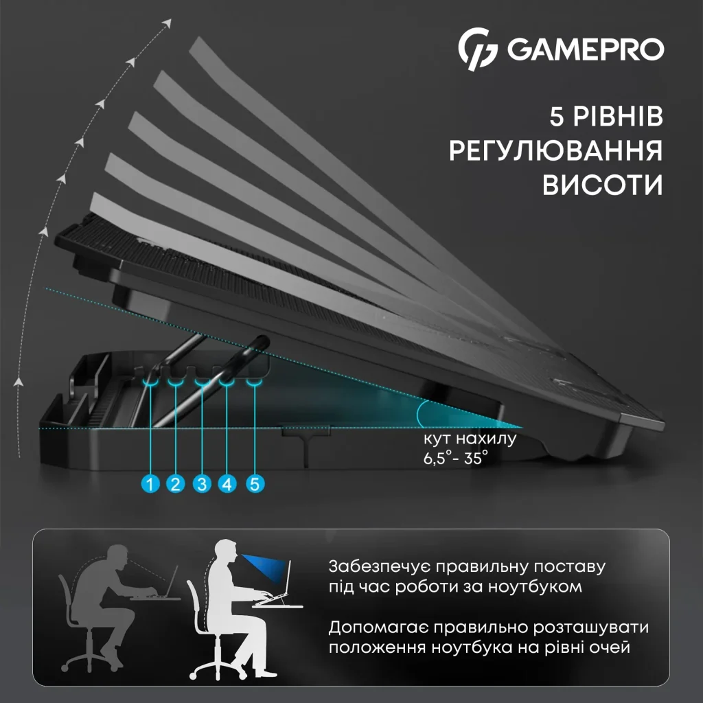 Охолоджуюча підставка для ноутбука GamePro CP350 UA