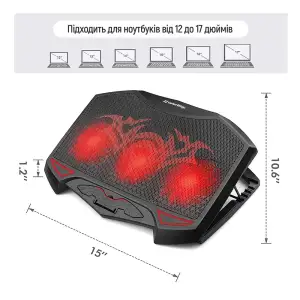Охлаждающая подставка для ноутбука ColorWay Cooling Game Pro H1, 10-17” (CW-CGPH1) UA