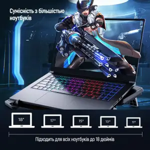 Охолоджуюча пiдставка для ноутбука ColorWay Cooling Game Pro S4, 10-17” (CW-CGPS4) UA