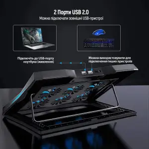 Охолоджуюча пiдставка для ноутбука ColorWay Cooling Laptop Q3, 10-17” (CW-CLQ3) UA