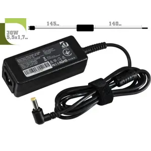 Блок живлення 1StCharger для ноутбука Dell 19V 30W 1.58A 5.5х1.7мм + каб.жив. (AC1STDE30WC) UA