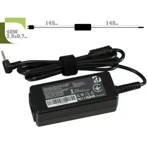 Блок живлення 1StCharger для ноутбука Samsung 12V 40W 3.33A 2.5х0.7мм + каб.жив. (AC1STSA40WB) UA