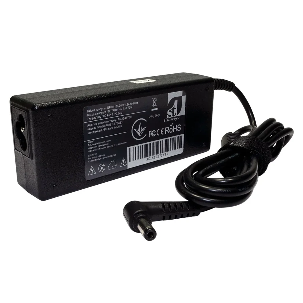 Блок питания 1StCharger для ноутбука Lenovo 16V 72W 4.5A 5.5х2.5мм (AC1STLE72WB3) UA