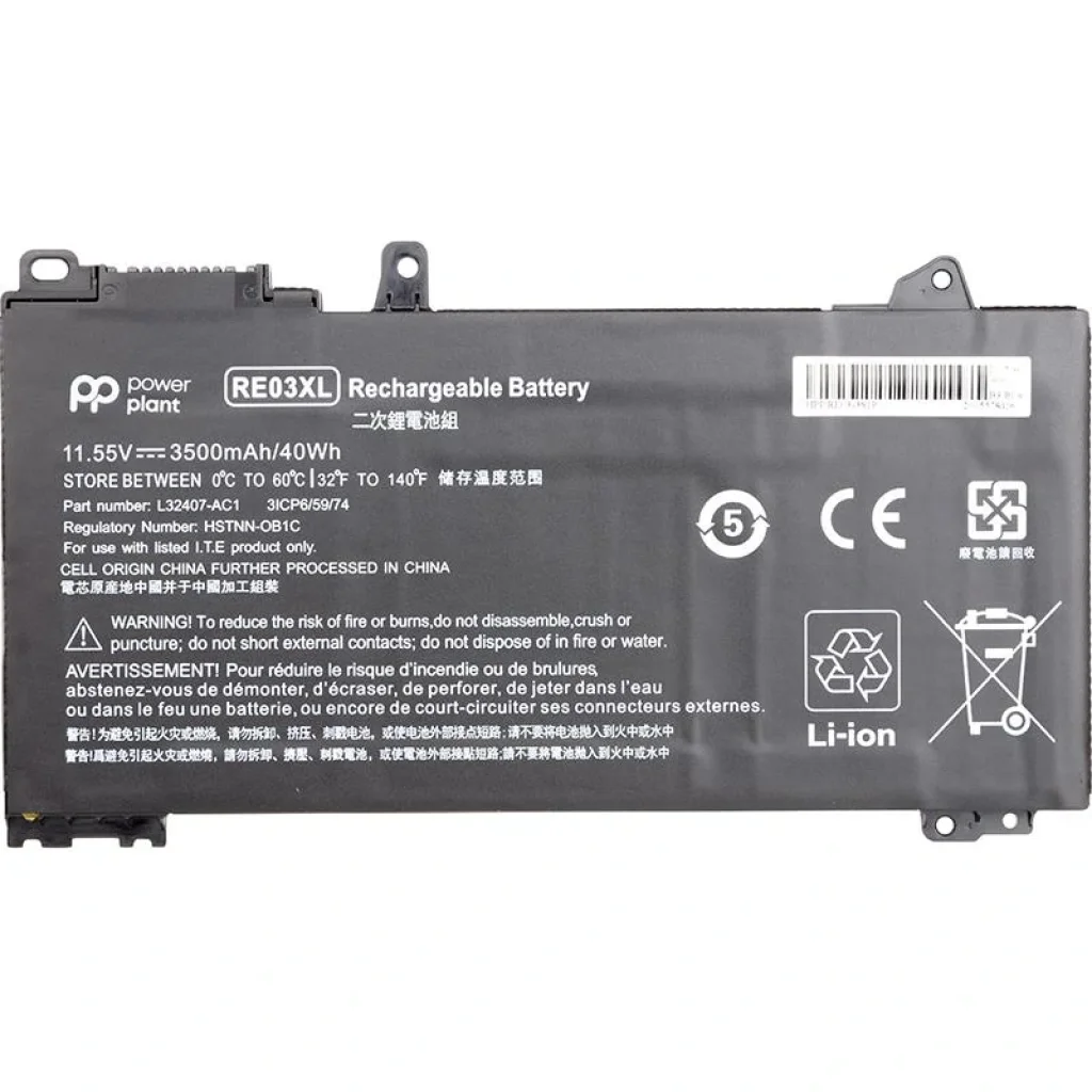 АКБ PowerPlant для ноутбука HP ProBook 440 G6 (RE03XL, HSTNN-0B1C) 11.55V 3500mAh (NB461509) UA