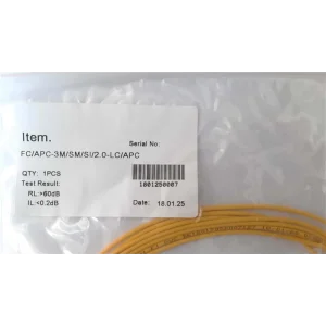 Патчкорд Abee LC/APC-FC/APC simplex, G657A, 2.0mm, 3m UA