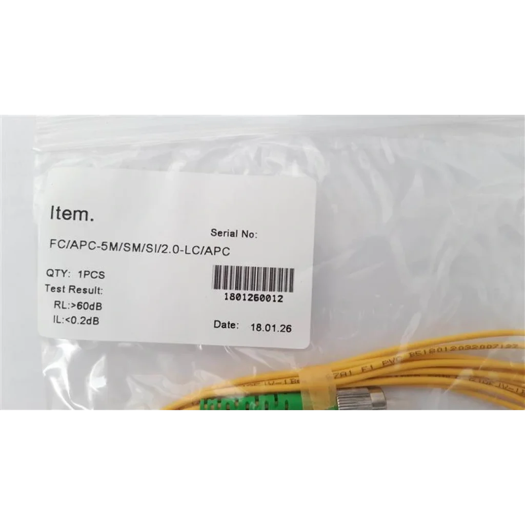Патчкорд Abee LC/APC-FC/APC simplex, G657A, 2.0mm, 5m UA