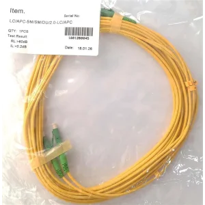 Патчкорд Abee LC/APC-LC/APC duplex, G657A, 2.0mm, 5m UA