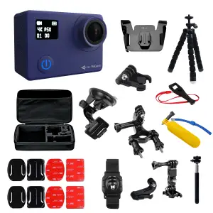 Набор блогера 30 в 1: экшн-камера AIRON ProCam 8 Blue с аксессуарами UA