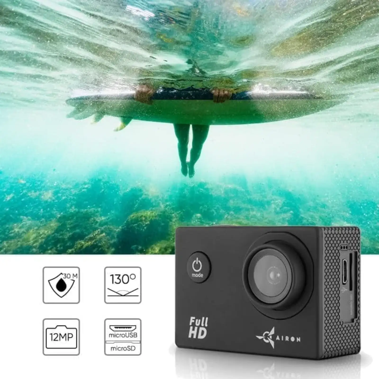 Набір для зйомки 30 в 1: екшн-камера AIRON Simple Full HD з аксесуарами UA