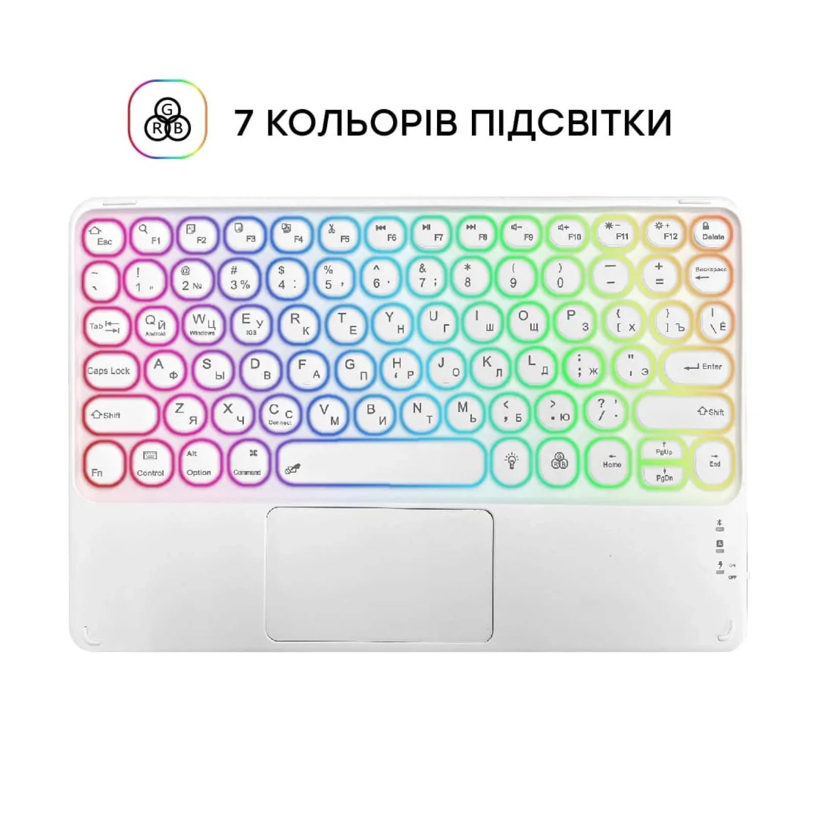 Беспроводная Bluetooth клавиатура AIRON Easy Tap 2 с тачпадом и LED для Smart TV та планшета UA