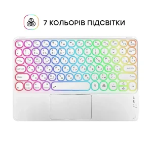 Беспроводная Bluetooth клавиатура AIRON Easy Tap 2 с тачпадом и LED для Smart TV та планшета UA