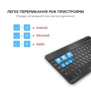 Беспроводная Bluetooth клавиатура AIRON Easy Tap для Smart TV и планшета с силиконовой накладкой на клавиши UA
