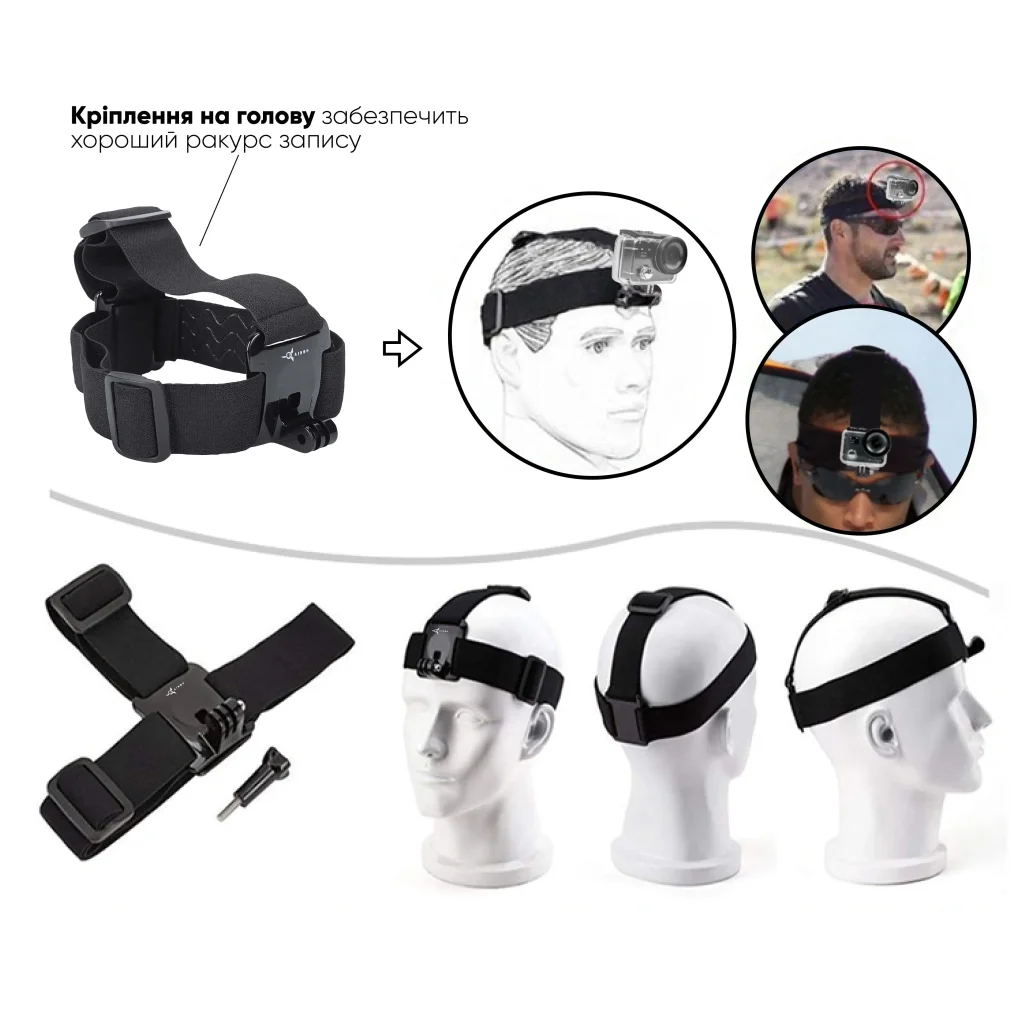 Набір аксесуарів 50 в 1 у кейсі ACK-40 для екшн-камер GoPro, AIRON, SONY, ACME, Xiaomi, SJCam, EKEN, ThiEYE UA