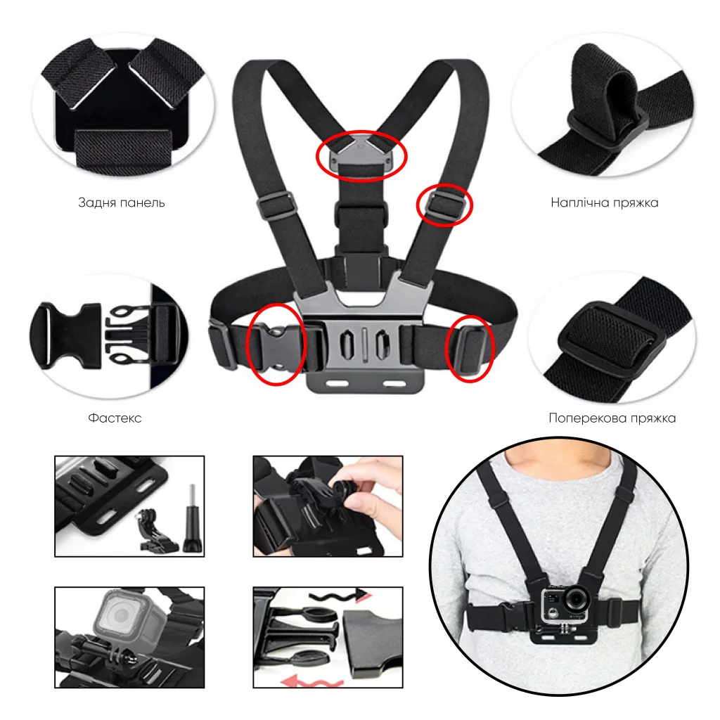 Набір аксесуарів 50 в 1 у кейсі ACK-40 для екшн-камер GoPro, AIRON, SONY, ACME, Xiaomi, SJCam, EKEN, ThiEYE UA