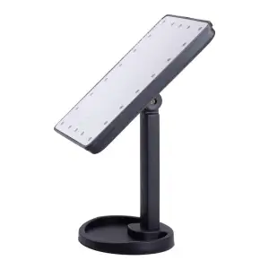 Настольное зеркало с подсветкой 22 LED для макияжа 21х16 см прямоугольное на ножке USB Черное HP-10-4AB Yiwu UA