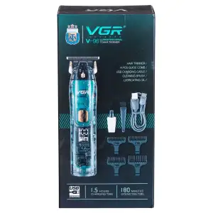 Триммер для стрижки аккумуляторный с 3 насадками Зеленый VGR HP-V-961 UA