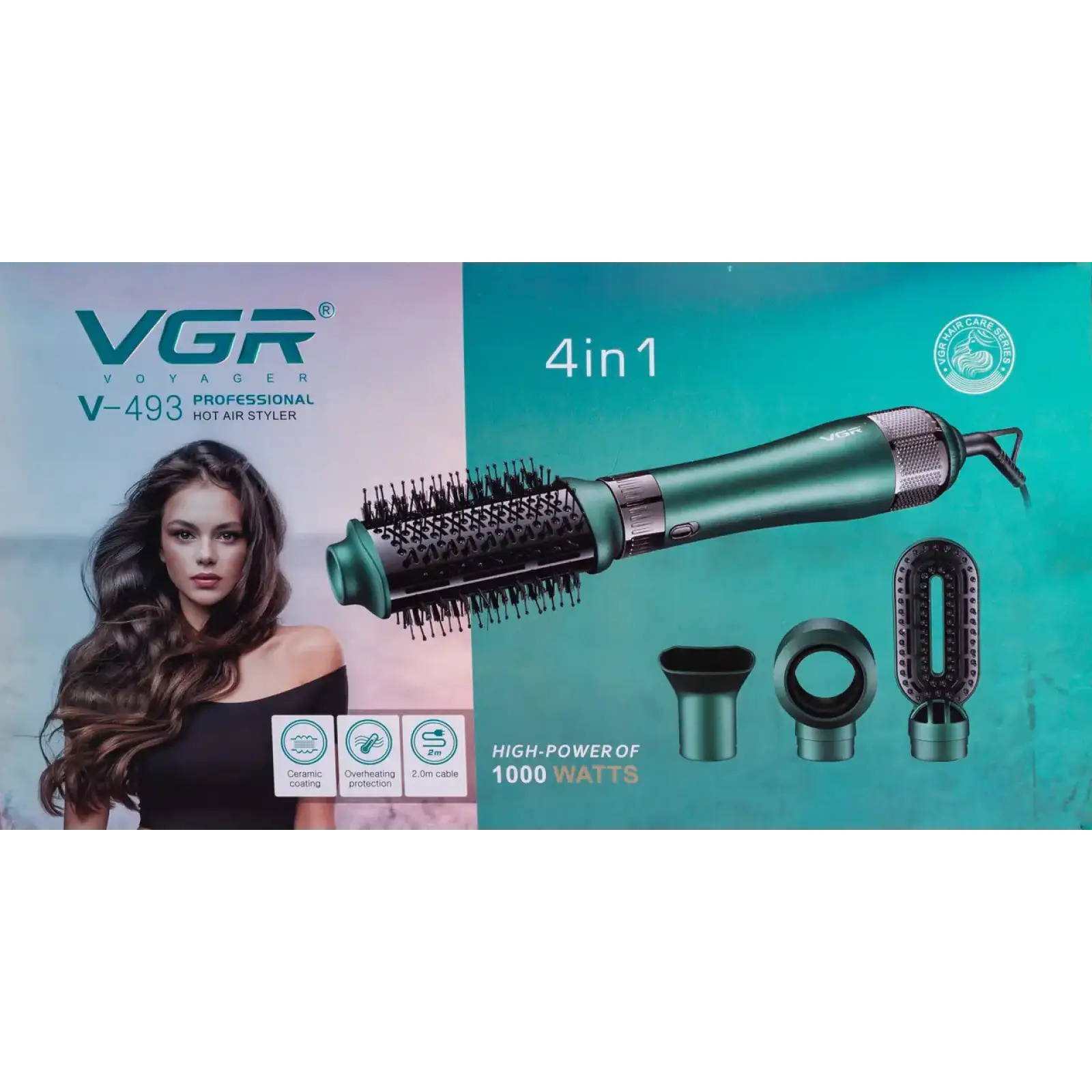 Фен-щітка 4в1 з насадками, 1000 Вт професійний VGR HP-V-493 UA