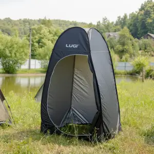 Намет душ-туалет для кемпінгу автомат 120×120×190 (см) LU-015DB Чорний Lugi