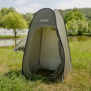 Намет душ-туалет для кемпінгу автомат 120×120×190 (см) LU-015DGR Хакі Lugi