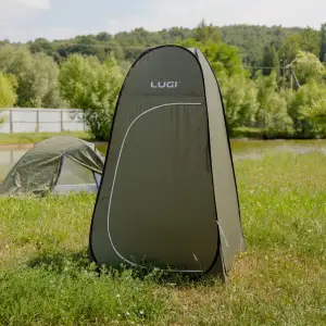 Намет душ-туалет для кемпінгу автомат 120×120×190 (см) LU-015DGR Хакі Lugi