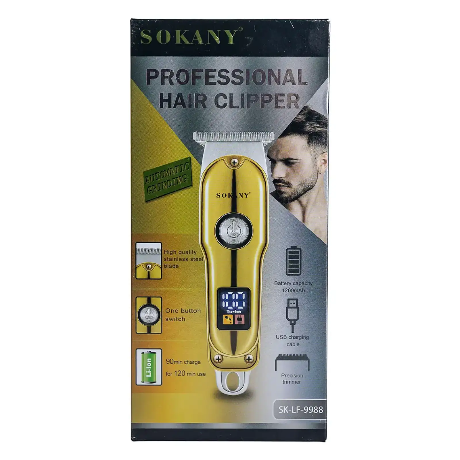 Машинка для стрижки 3 насадки Срібляста Sokany SK-LF-9988G UA