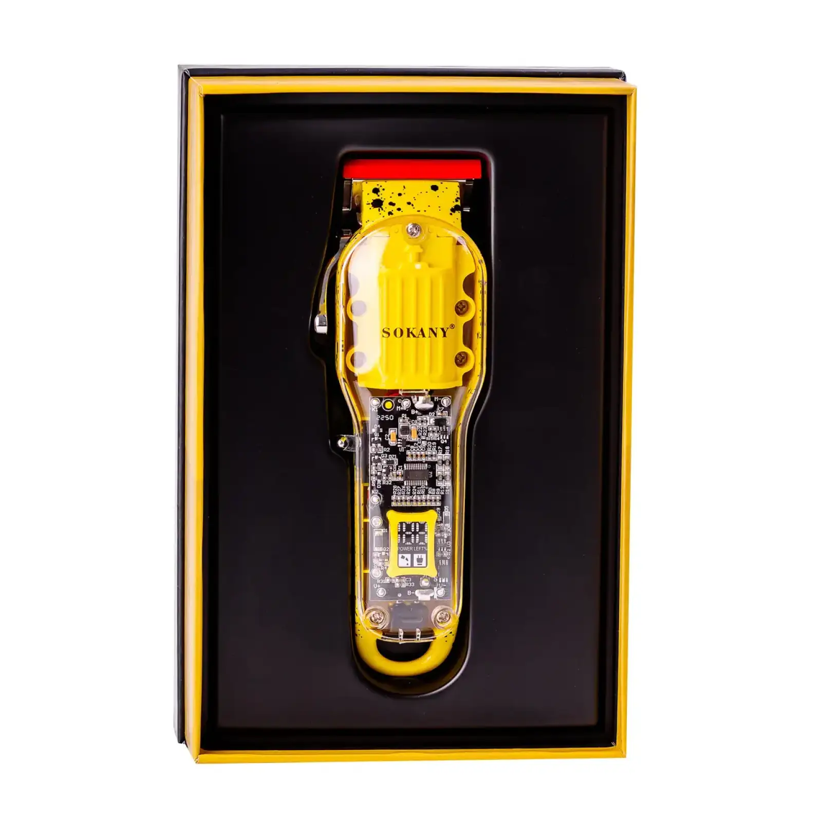 Машинка для стрижки волосся Sokany акумуляторна з 8 насадками Жовтий SKLF9970 UA