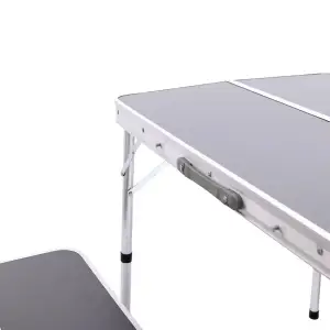 Комплект туристической стол + 2 лавочки складная мебель Серый Lugi JY-9060G