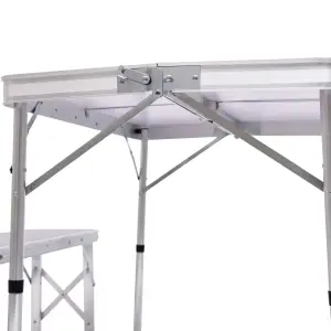 Комплект туристической стол + 2 лавочки складная мебель Серый Lugi JY-9060G