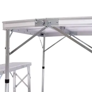 Комплект туристической стол + 2 лавочки складная мебель Серый Lugi JY-9060G