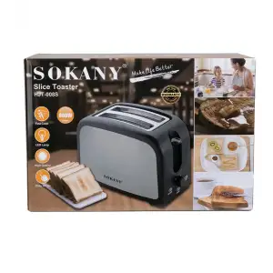 Тостер Sokany HJT008SBST з двома відділеннями 800 Вт UA