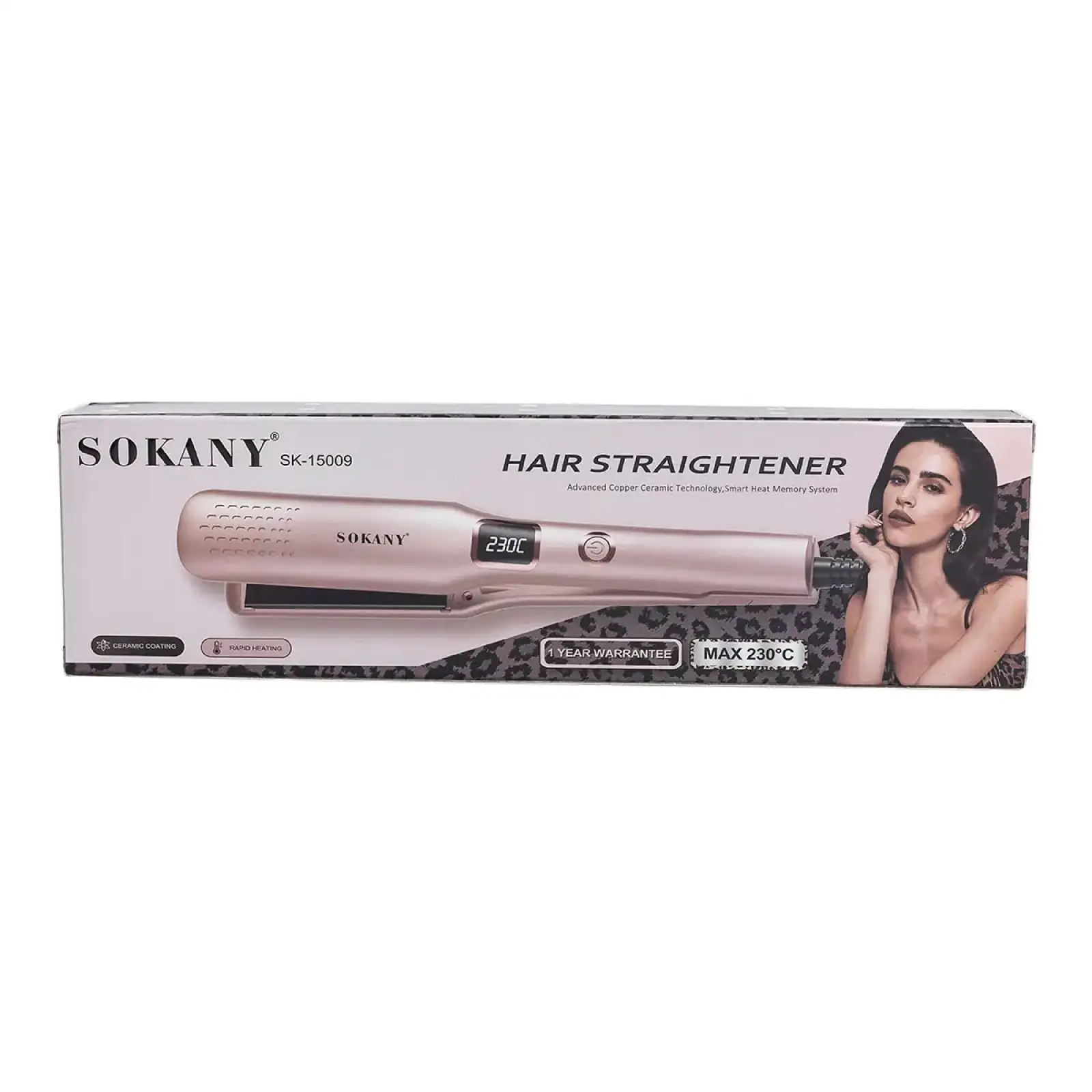 Выпрямитель для волос 50 Вт Розовый Sokany SK-15009 UA