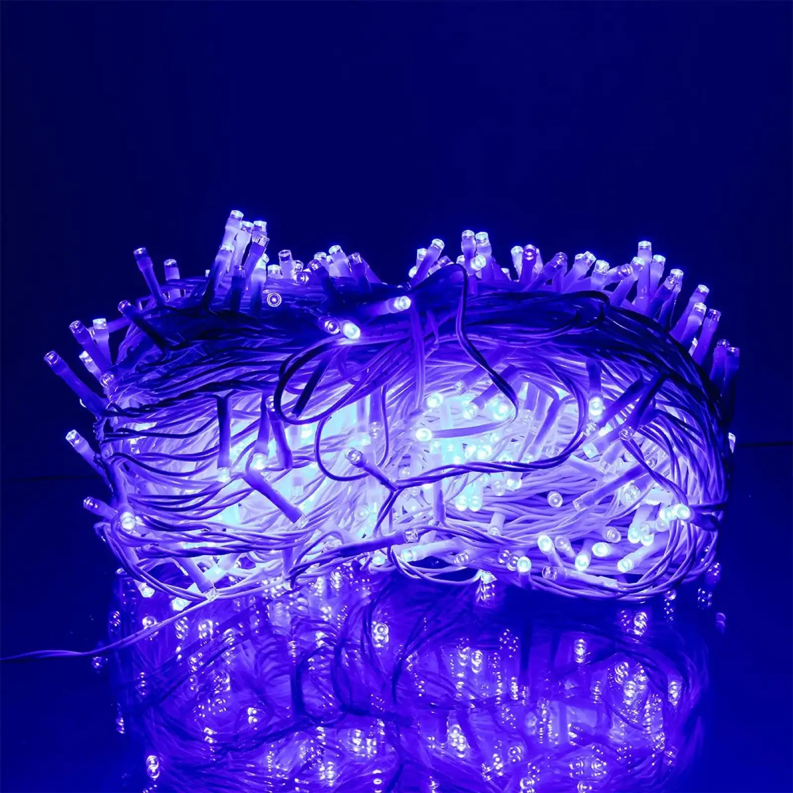 Гірлянда Різдвяна фея вулична 50 м 500 LED білий провід Синій CF500L50MWBL Garlando UA