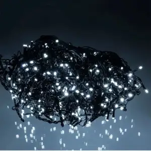 Новорічна гірлянда вулична Бахрома 36 м 600 LED чорний провід Білий 36МBW Garlando UA