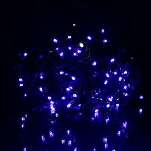 Новорічна гірлянда вулична Бахрома 6 м 105 LED чорний провід Синій 6МBBL Garlando UA
