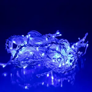 Новорічна гірлянда вулична Бахрома 6 м 105 LED білий провід Синій 6МWBL Garlando UA