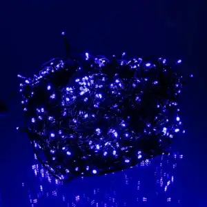 Гірлянда Різдвяна фея вулична 100 (м) 1000 LED чорний провід Синій CF1000L100MBBL Garlando UA