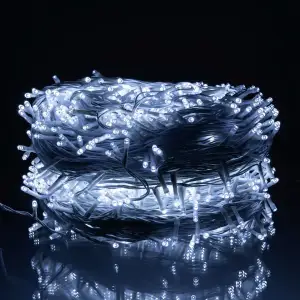 Гірлянда Різдвяна фея вулична 100 м 1000 LED білий провід Білий CF1000L100MWW Garlando UA