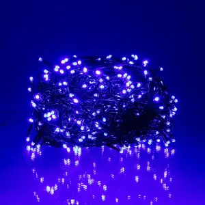 Гірлянда Різдвяна фея вулична 50 (м) 500 LED чорний провід Синій CF500L50MBBL Garlando UA