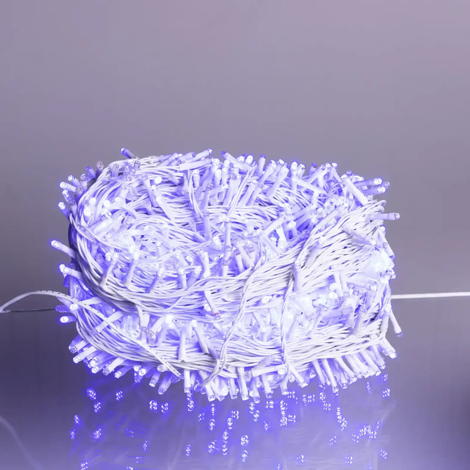 Гірлянда Різдвяна фея вулична 100 м 1000 LED білий провід Синій CF1000L100MWBL Garlando UA