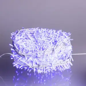 Гірлянда Різдвяна фея вулична 100 м 1000 LED білий провід Синій CF1000L100MWBL Garlando UA