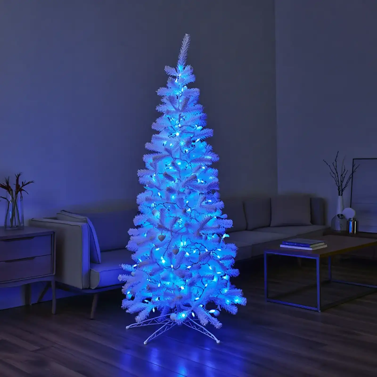 Гірлянда Різдвяна фея вулична 100 м 1000 LED білий провід Синій CF1000L100MWBL Garlando UA
