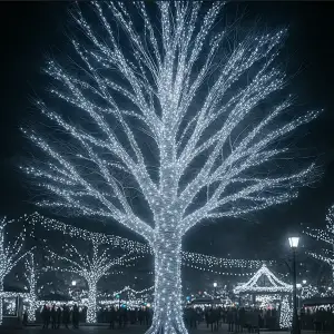 Гірлянда Різдвяна фея вулична 100 (м) 1000 LED чорний провід Білий CF1000L100MBW Garlando UA